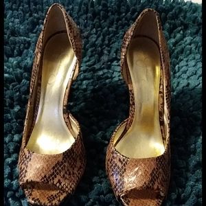 Jessica Simpson snake skin shoes